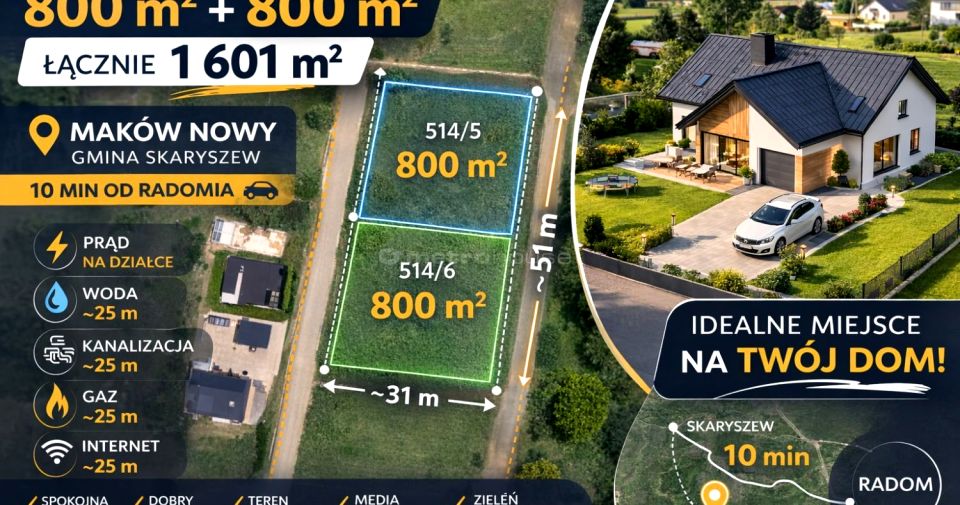 Działka budowlana Maków Nowy