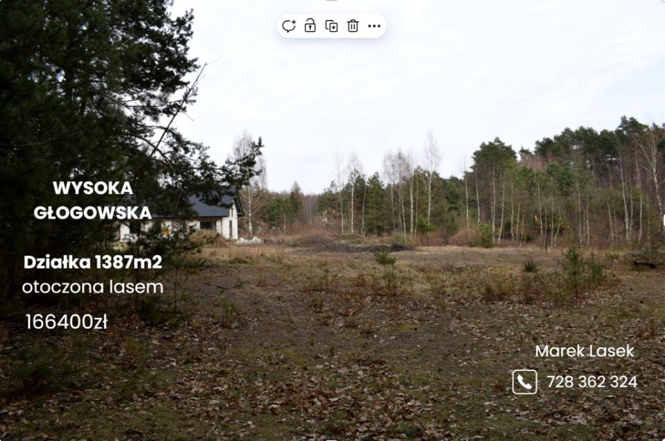 Działka budowlana WYSOKA GŁOGOWSKA