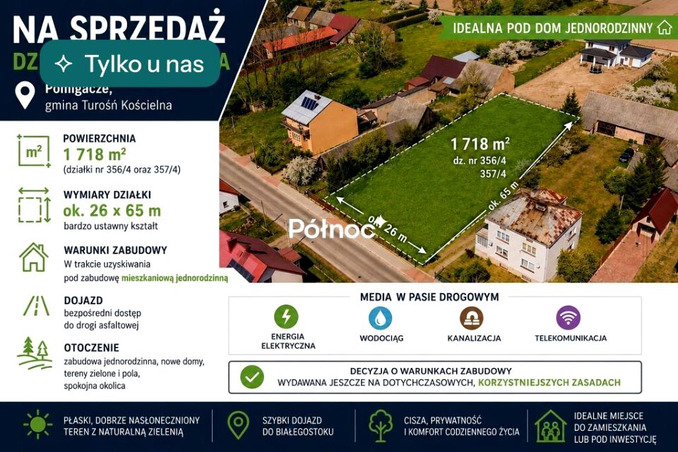 Działka budowlana Pomigacze
