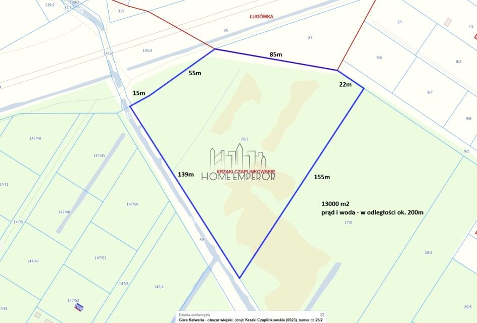 Działka budowlana Krzaki Czaplinkowskie