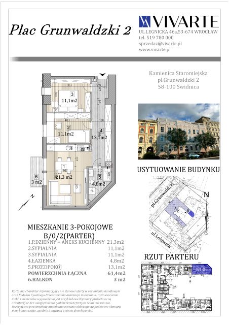 Mieszkanie Centrum, pl. Plac Grunwaldzki 2