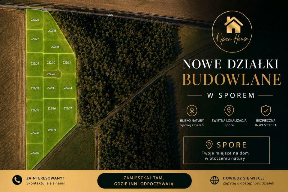 Działka budowlana Spore