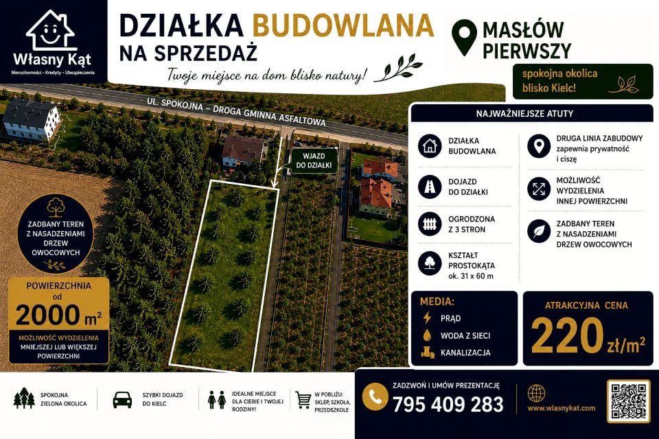 Działka budowlana Masłów Pierwszy