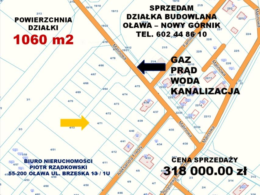 Działka budowlana Oława