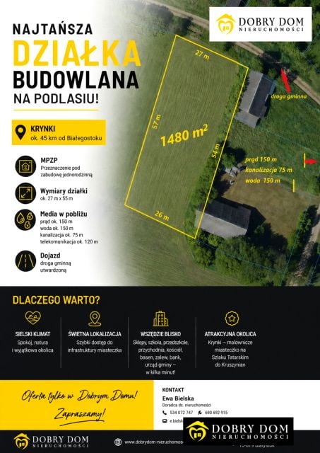 Działka budowlana Krynki sprzedam