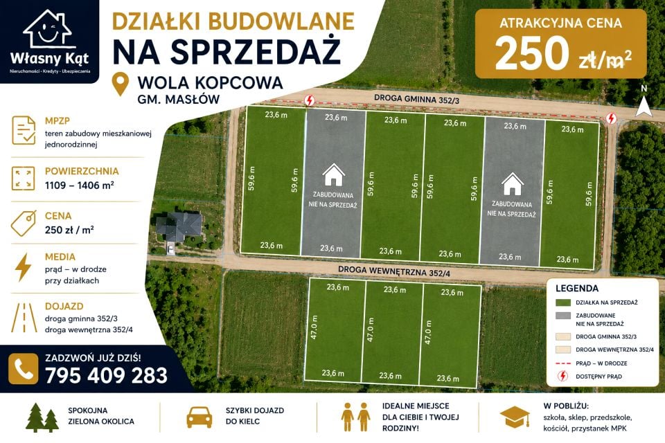 Działka budowlana Wola Kopcowa sprzedam