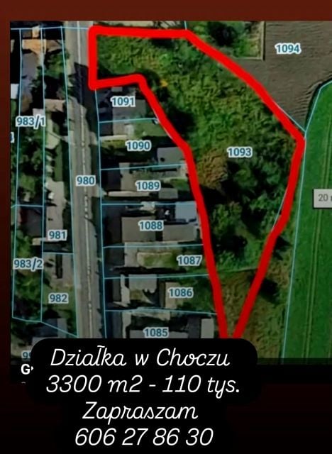 Działka budowlano-rolna Chocz