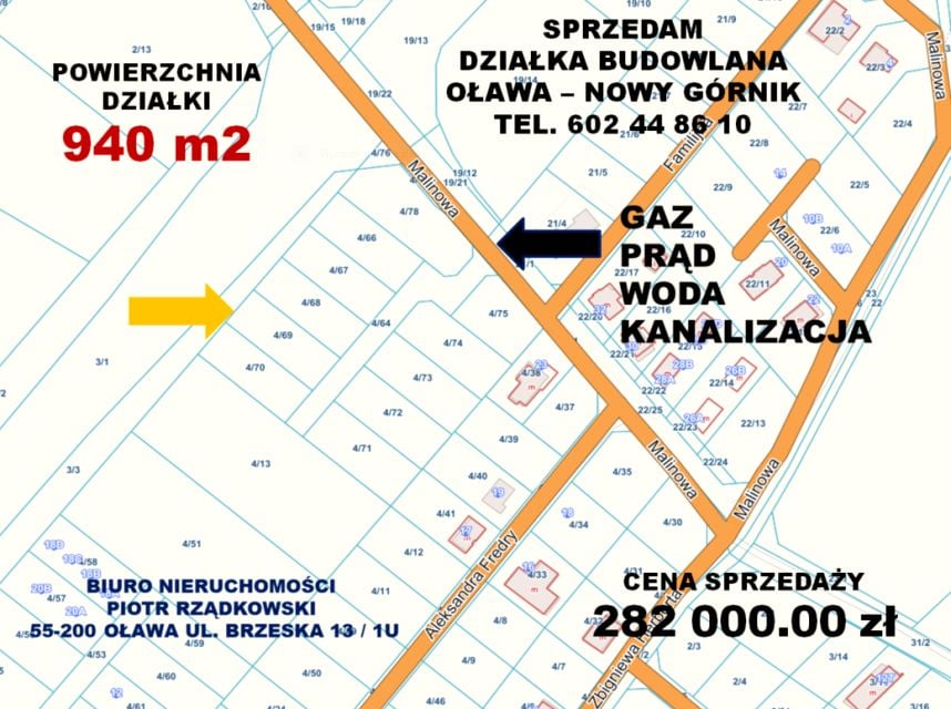 Działka budowlana Oława