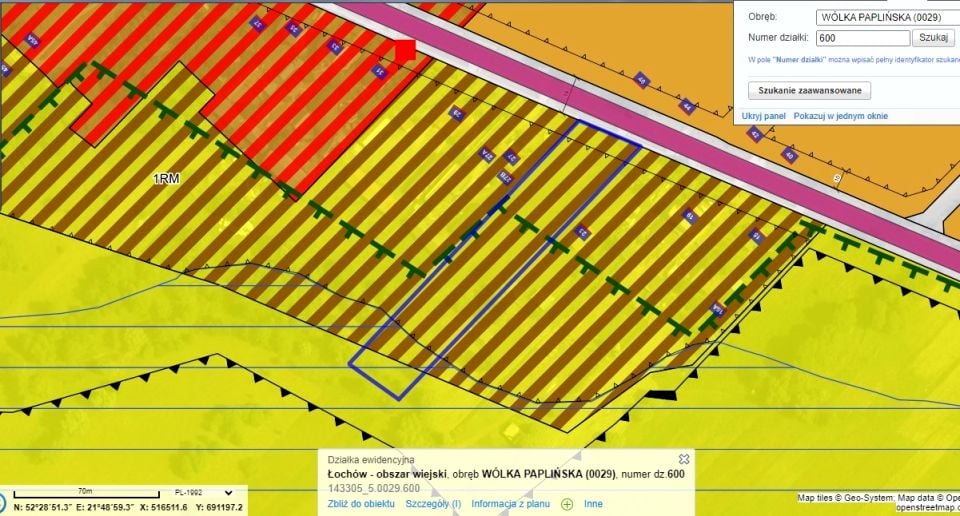 Działka budowlana Wólka Paplińska