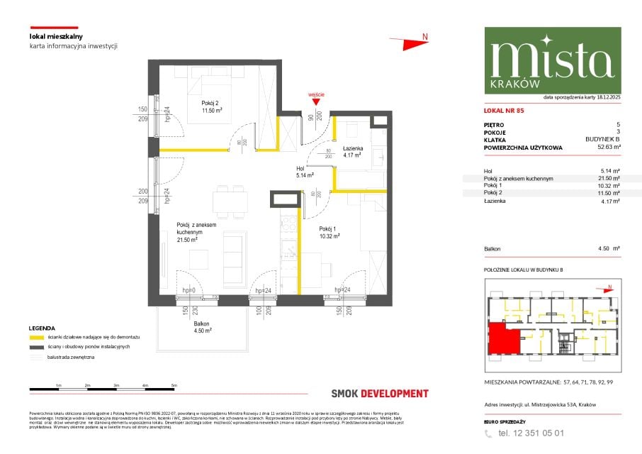 Mieszkanie Mistrzejowice Nowe, ul. Mistrzejowicka 53