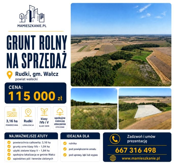 Działka rolna Rudki