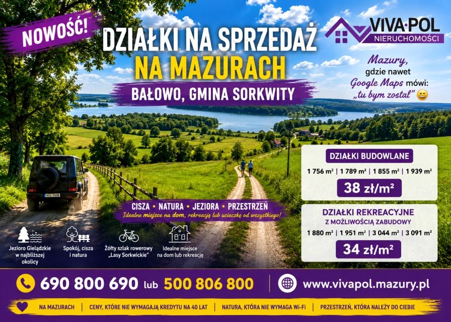 Działka budowlana Sorkwity