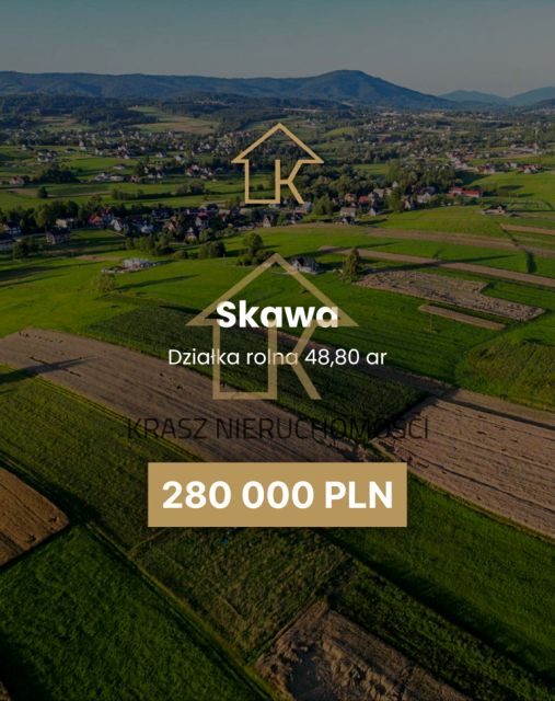 Działka rolna Skawa