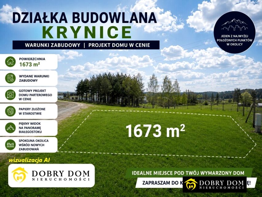 Działka budowlana Krynice