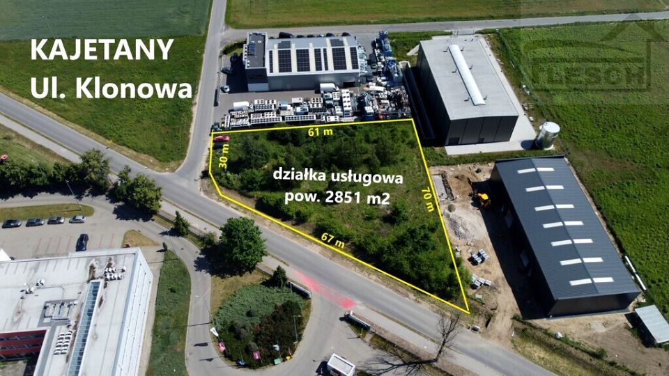 Działka usługowa Kajetany