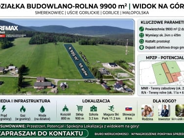 Działka budowlano-rolna Smerekowiec