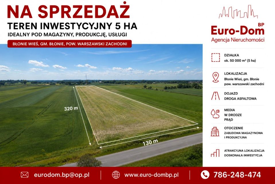 Działka inwestycyjna Błonie