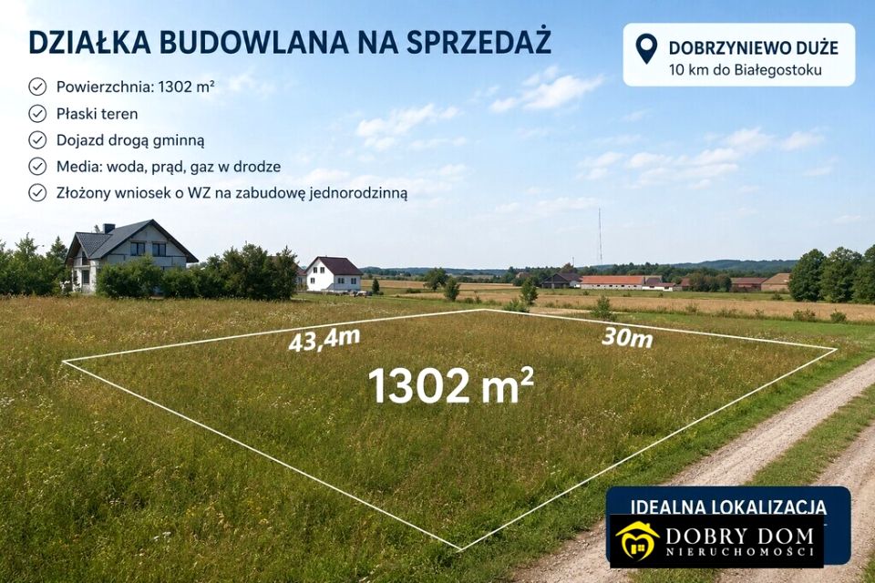 Działka budowlana Dobrzyniewo Duże
