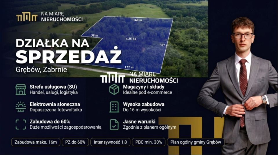 Działka usługowa Zabrnie Górne