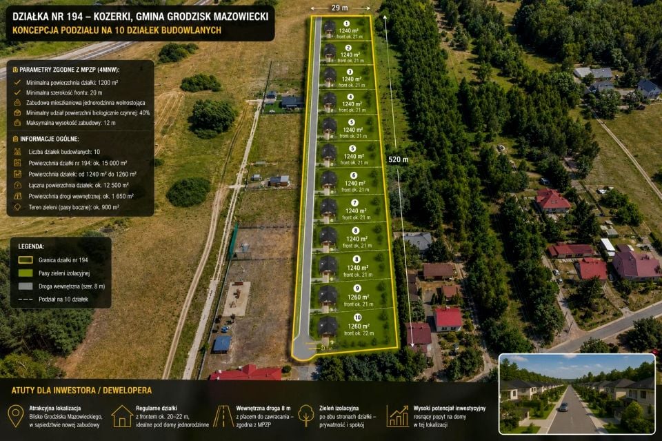 Działka budowlana Kozerki