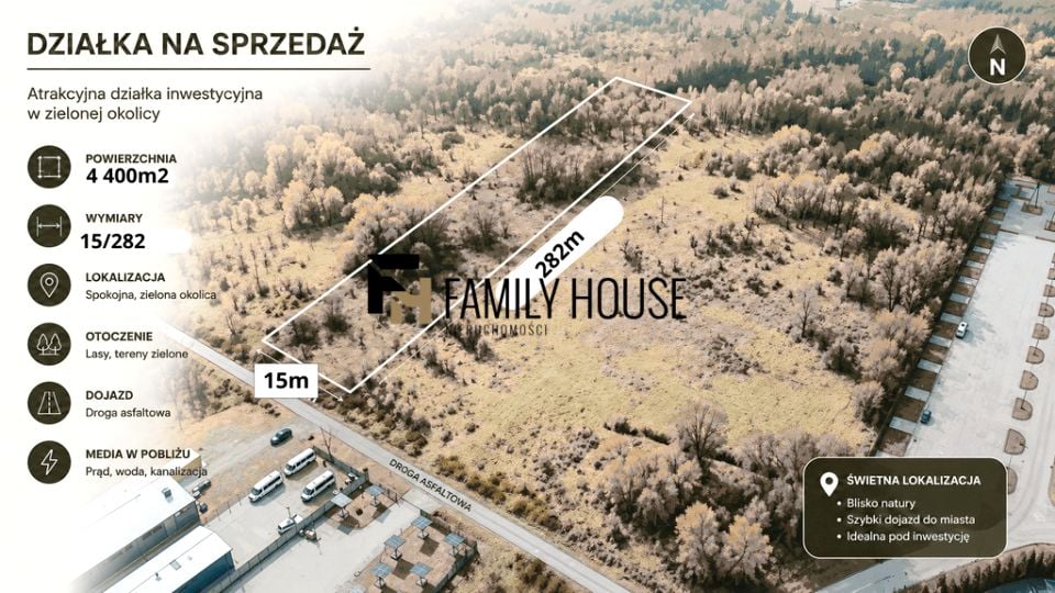 Działka przy lesie