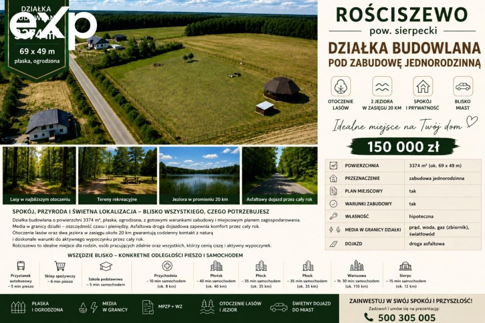 Działka inna Rościszewo