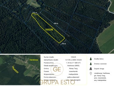 Działka leśna Harklowa