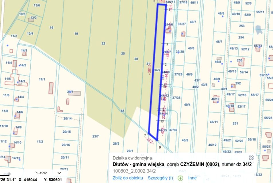 Działka rekreacyjna Czyżemin