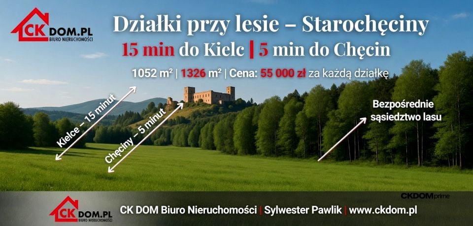 Działka leśna Starochęciny