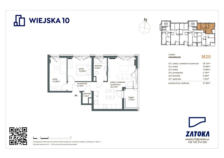 Mieszkanie Chylonia Nowa, ul. Wiejska 10