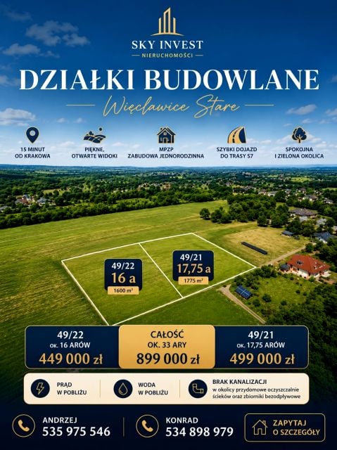 Działka budowlana Więcławice Stare