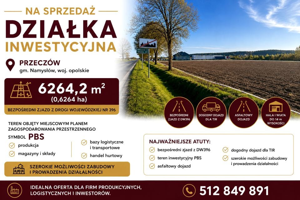 Działka inwestycyjna Przeczów