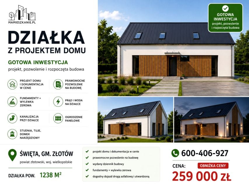 Działka budowlana Święta