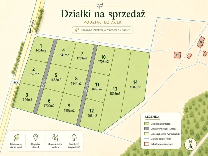 Działka budowlana Komorowo