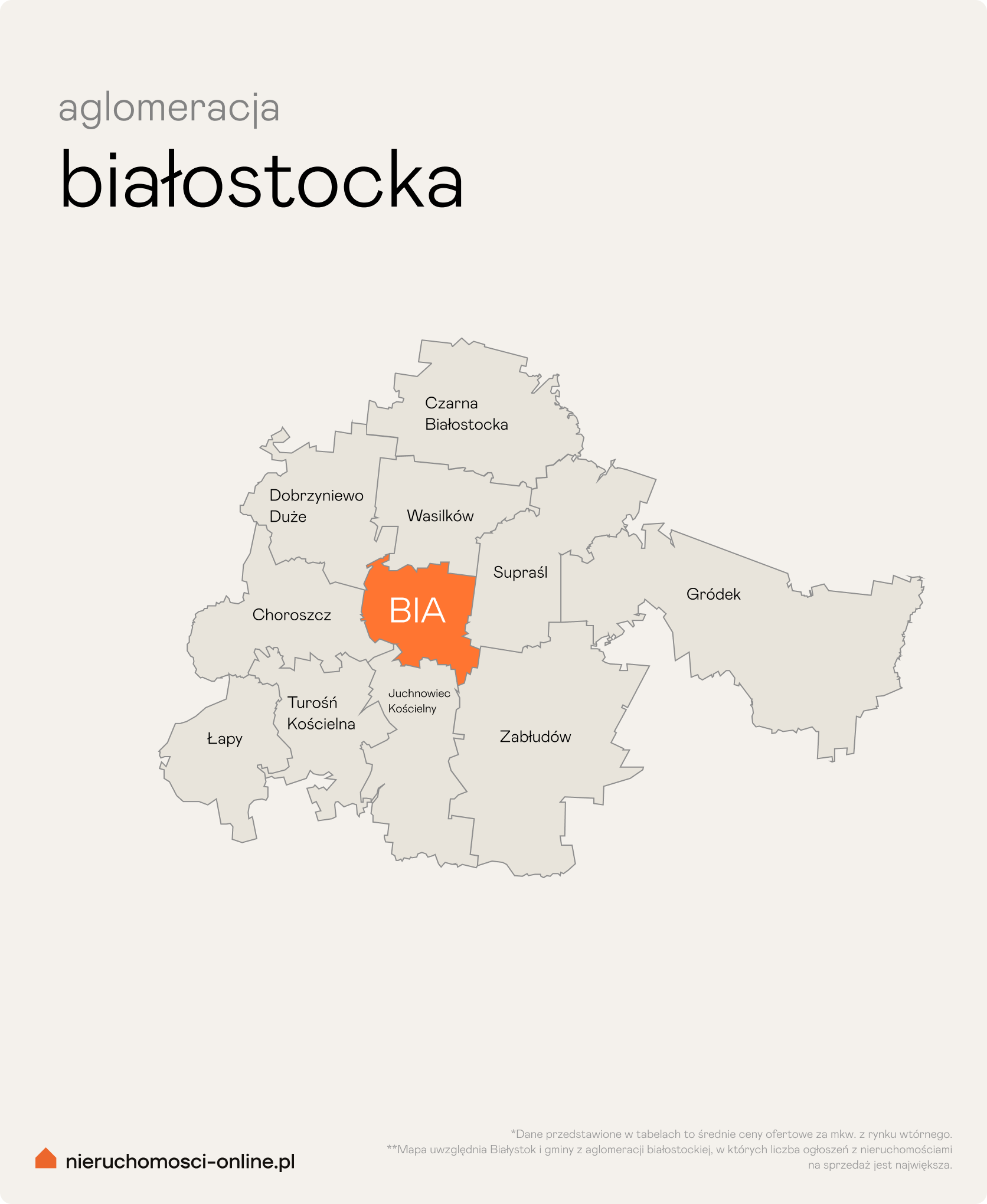 Mapa aglomeracji bialostockiej