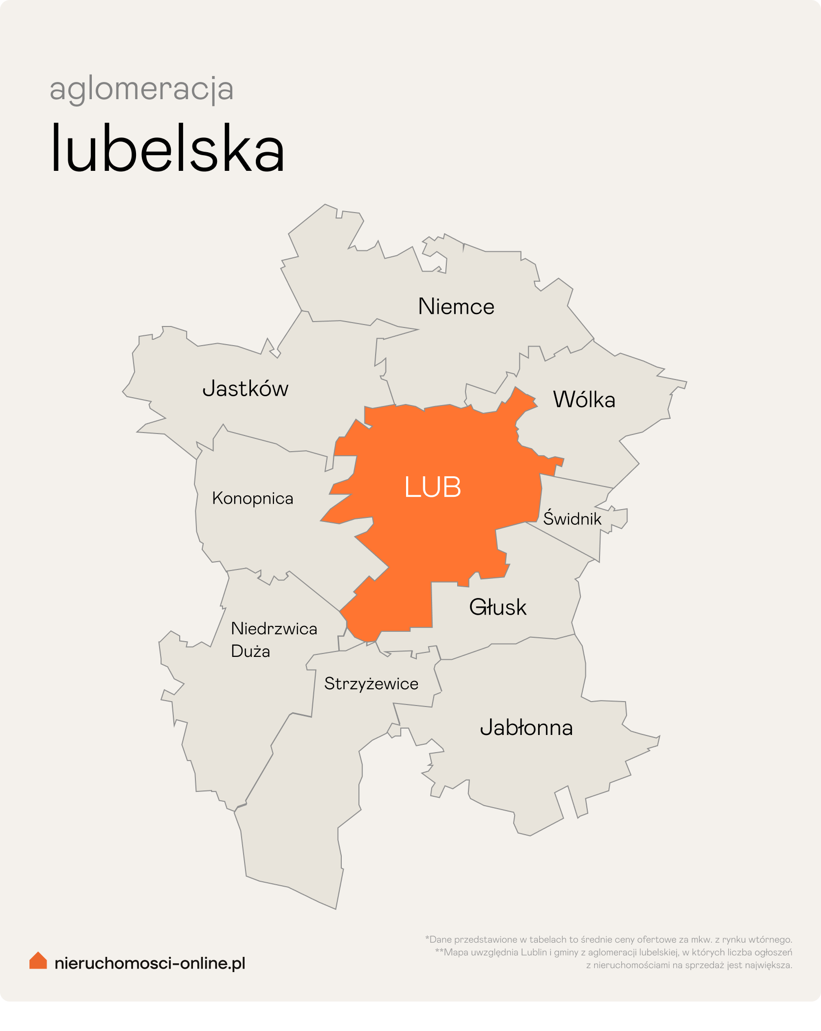 Mapa aglomeracji lubelskiej
