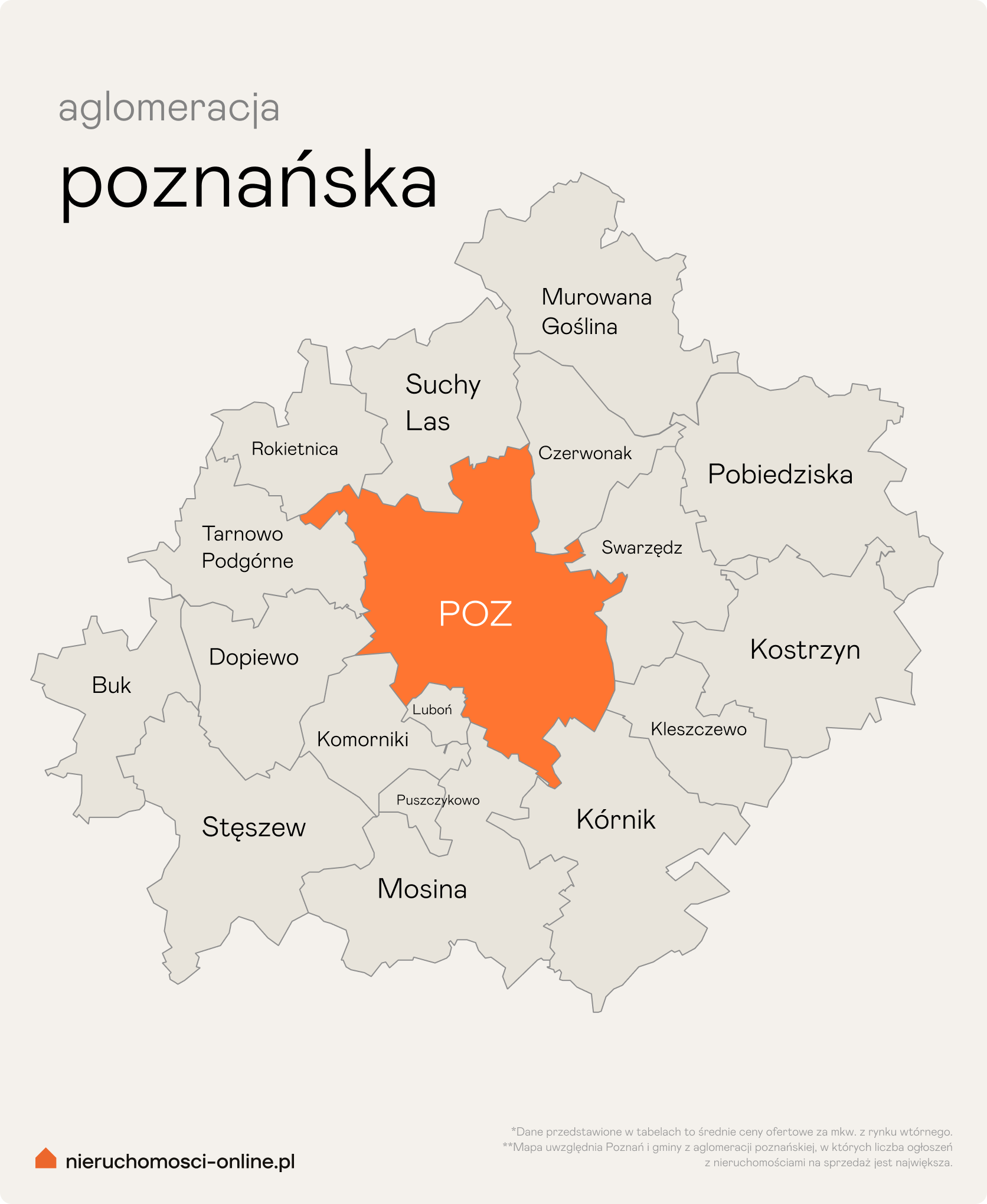 Mapa aglomeracji poznańskiej