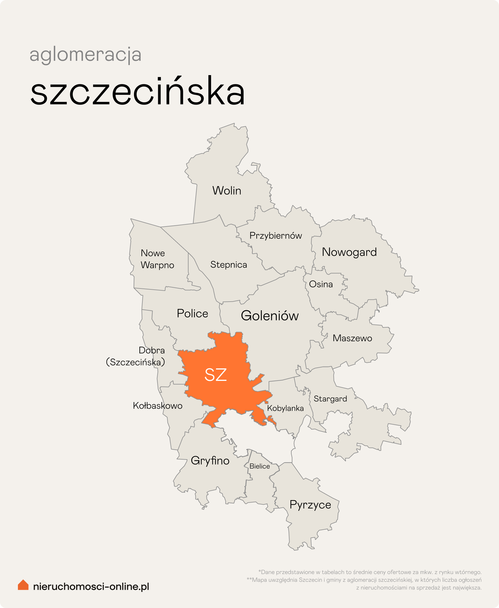 Mapa aglomeracji szczecińskiej